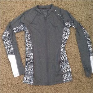 UV Rip Curl gray zip up jacket rash guard